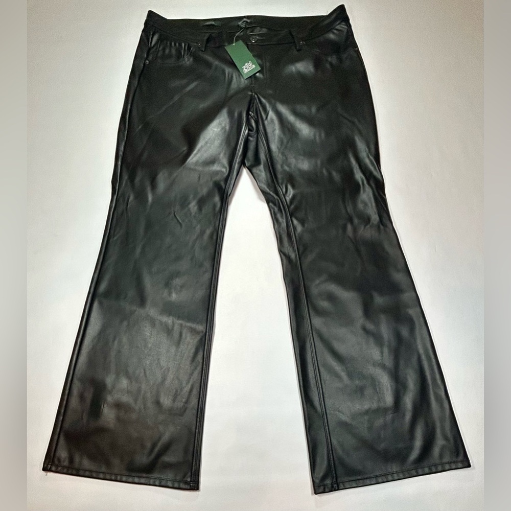 Wild Fable Faux Leather Low-Rise Flare Pants – Size 14
